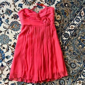 bcbgmaxazria strapless pink cocktail dress